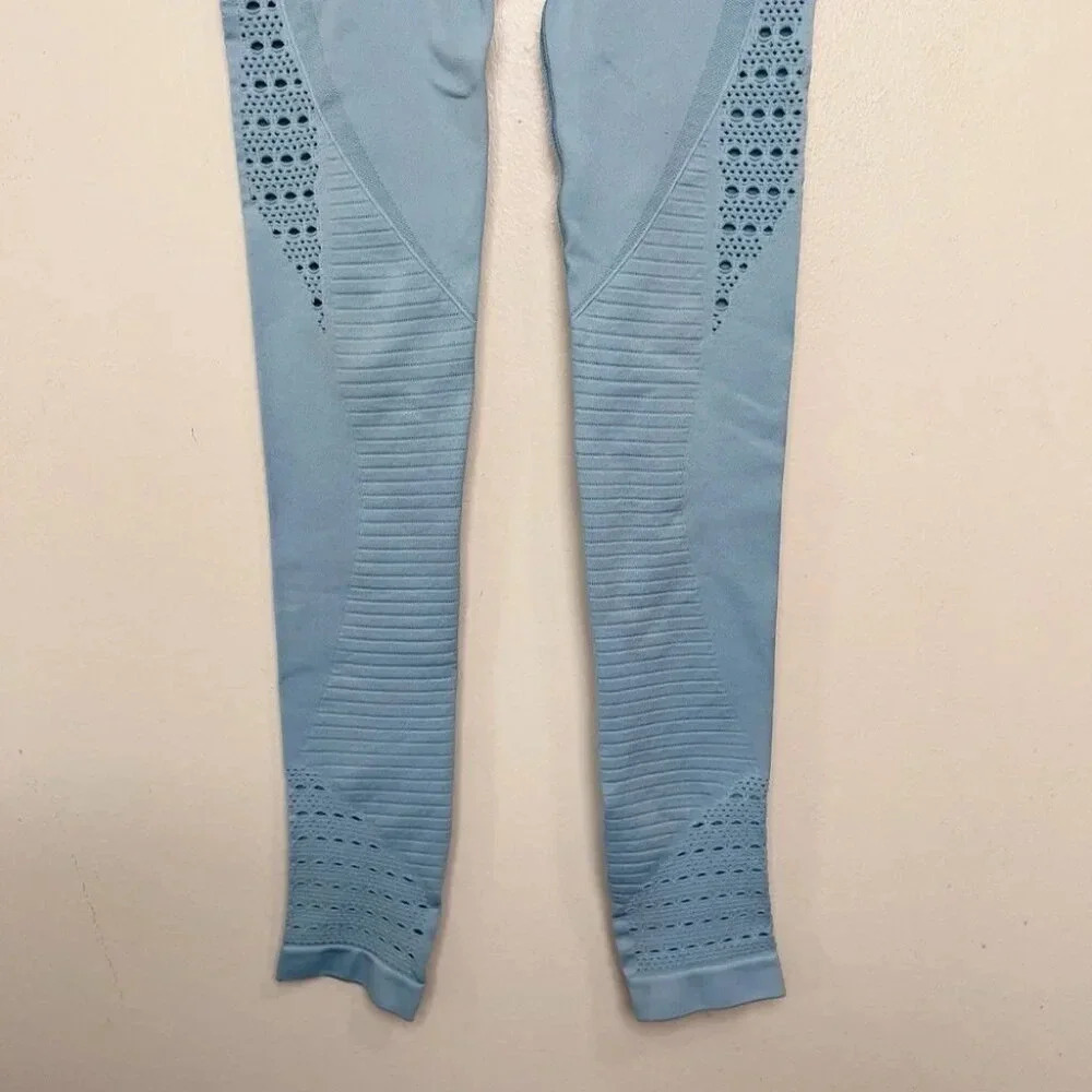 Gymshark Womens Xsmall Seamless Energy Malibu Blue Leggings - Picture 3 of 9